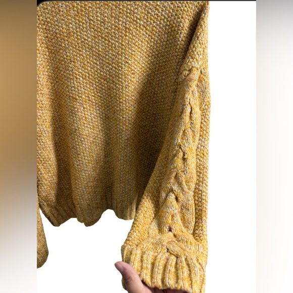 KIMCHI BLUE OVERSIZED KNIT SWEETER YELLOW GINGER M/L WOMEN PULLOVER - Picture 5 of 9